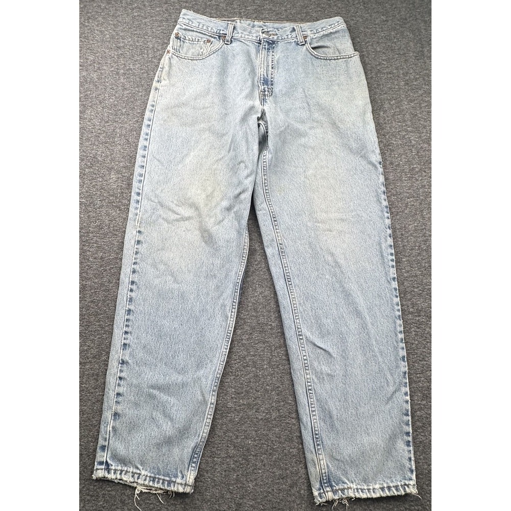 Levi 560 Mens Jeans Light Wash Loose Fit Tapered Leg Sz 34x32 Thrashed Distress